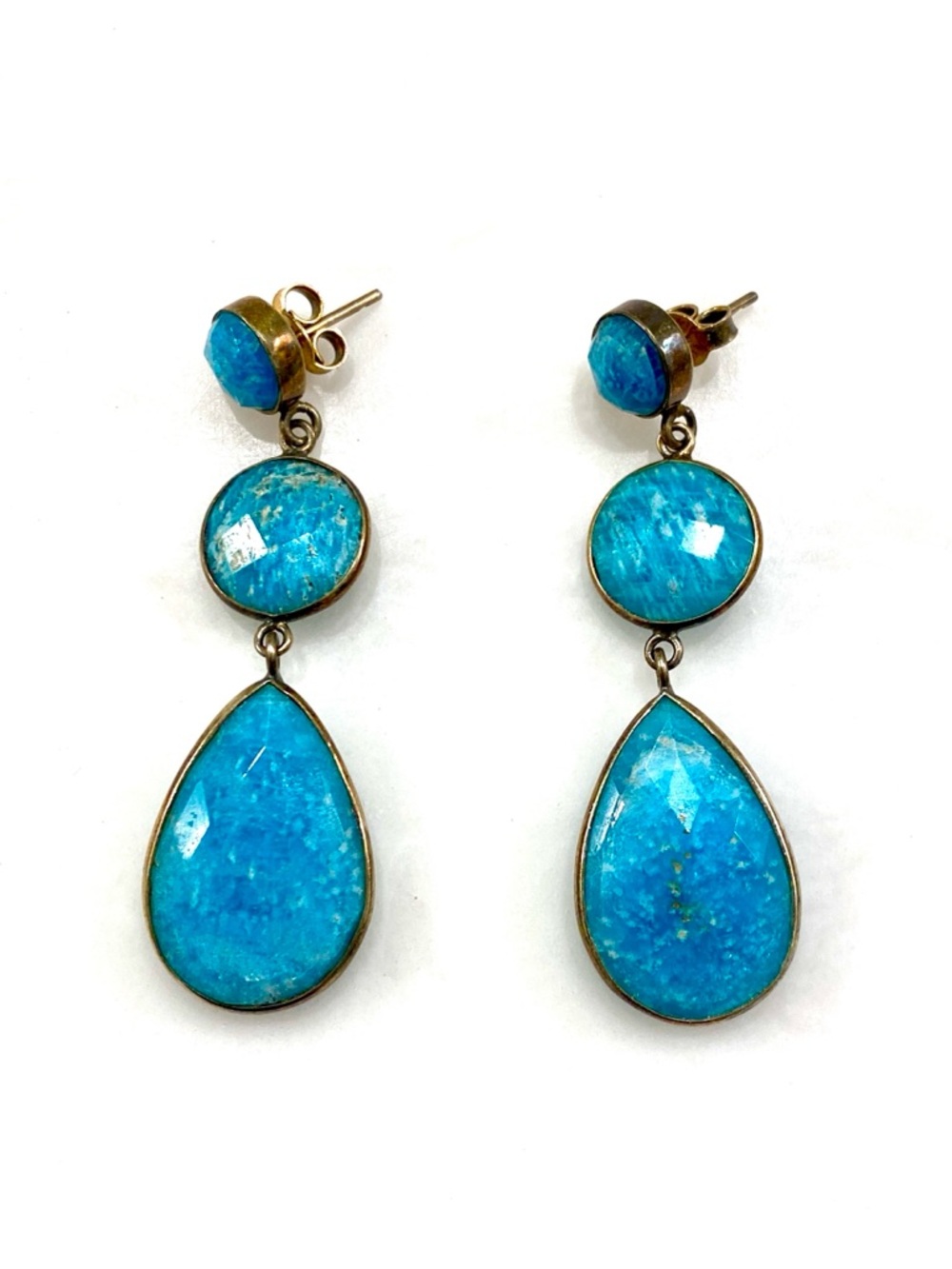 Turquoise Sterling Silver Dangle Drop Earrings